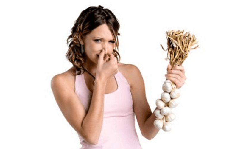 Garlic causes bad breath and body odor