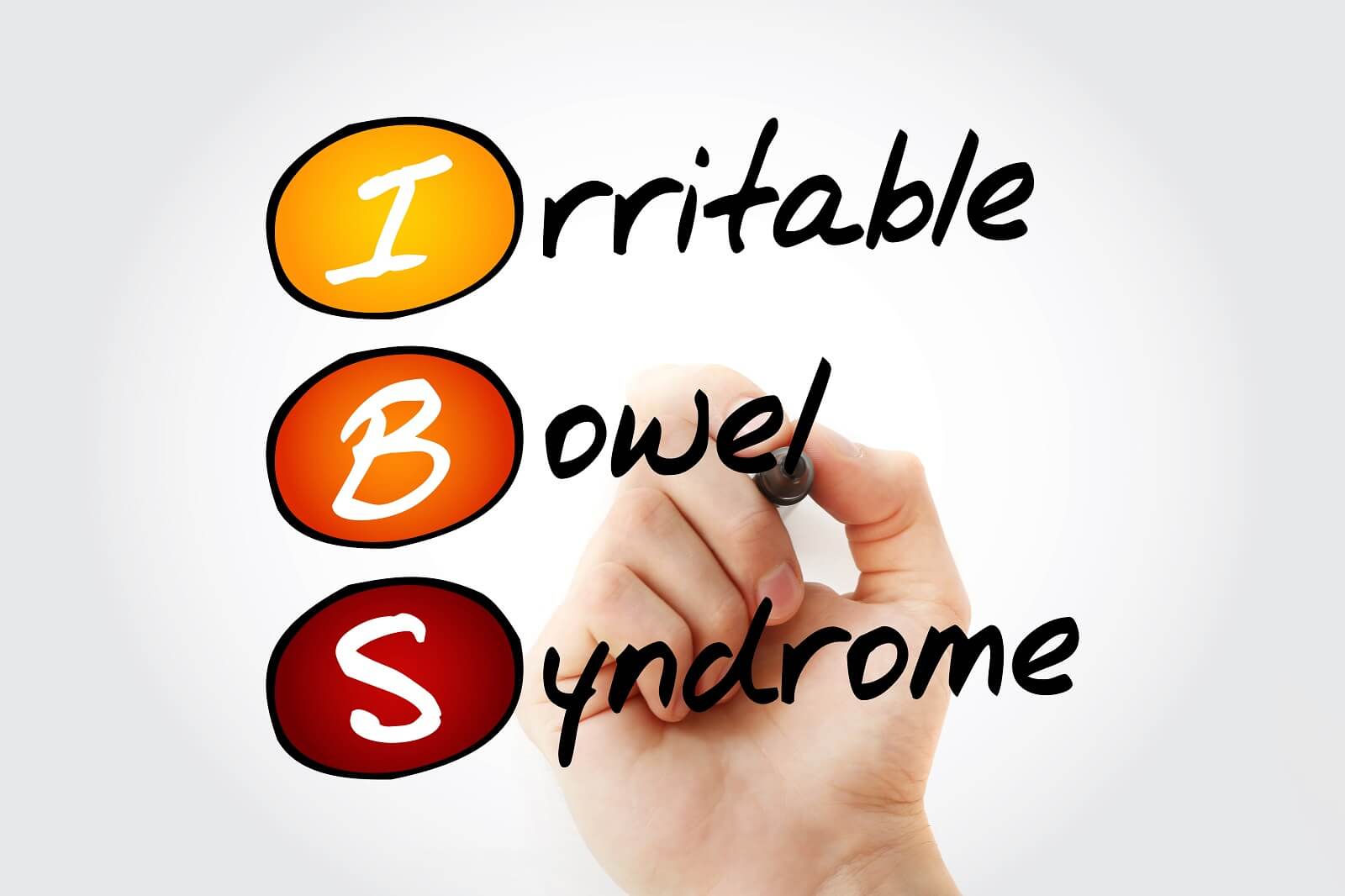 Irritable bowel syndrome abbreviation in colorful letters.